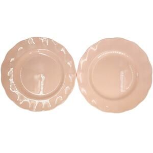Grindley Peach Petal Pink Dessert Plates Set of‎ 2 Wavy Rim Vintage Cottage 1-3
